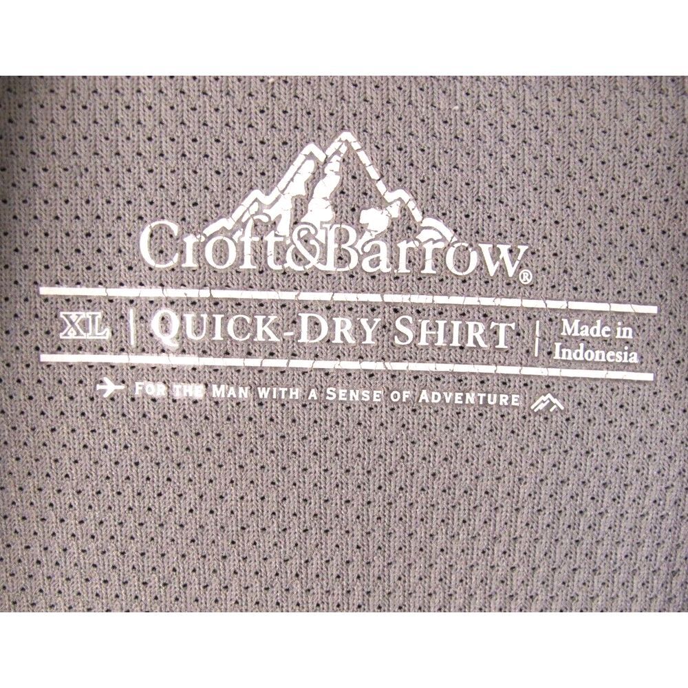 Croft & Barrow Quick Dry Short Sleeve Vented‎ Button UP Shirt Men's XL Fish Net - Picture 4 of 6